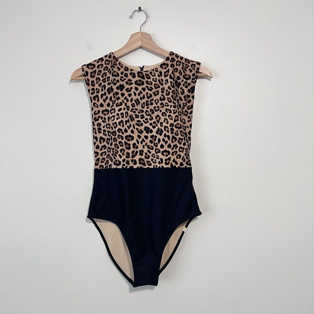 Summersalt The Surf One Piece Swimsuit Leopard Leo Print Black Size 6 NWT - Picture 2 of 10